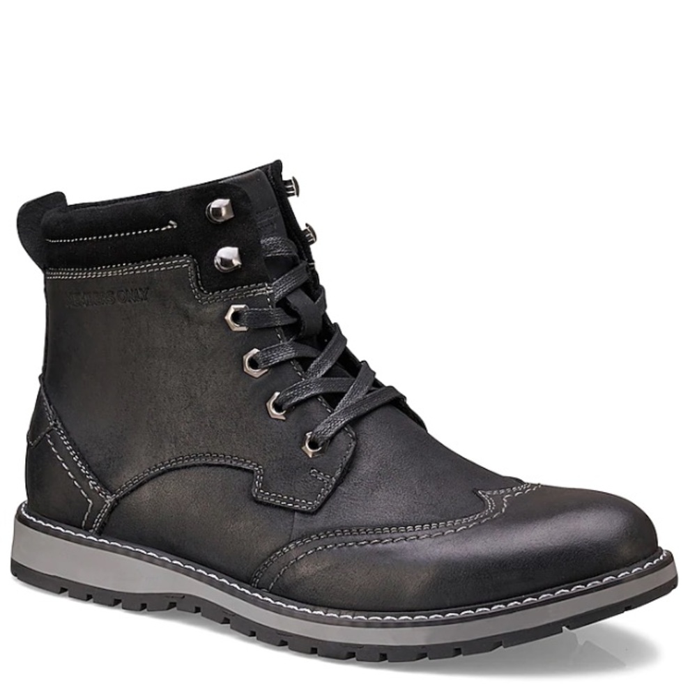 Members Only Men's Black Legacy Wingtip Boot Size 8